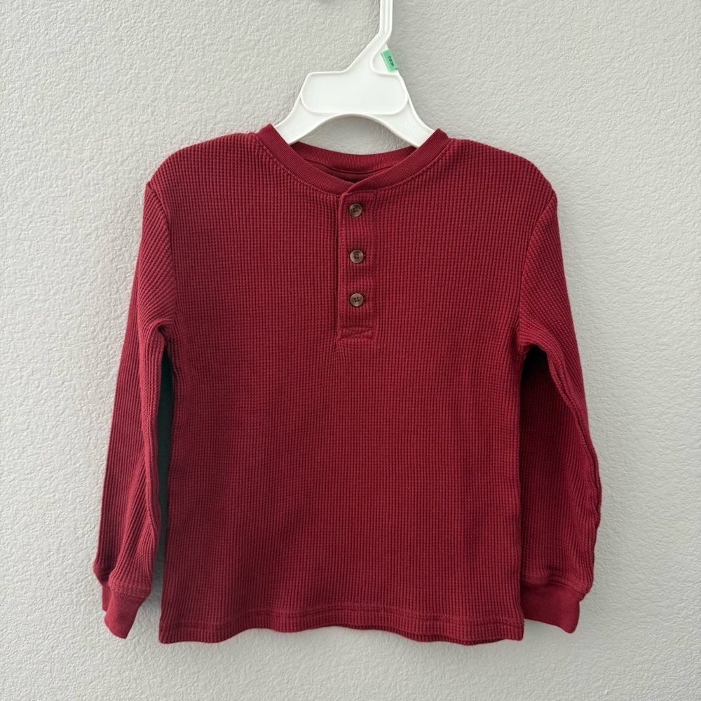 Epic Threads Boys' Burgundy Button Henley Shirt size 4T